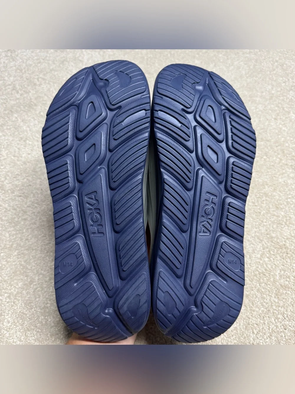 Hoka One One Ora Recovery Slide Sandal Men's 14 Gray Blue Sportswear Casual